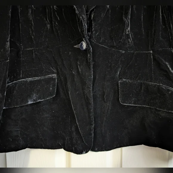 NWT Apt 9 Black Crushed Velvet Dress Jacket Size 14 - Picture 2 of 9